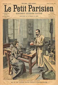 Best Sellers Part III Prints: Marie and Pierre Curie In Laboratory