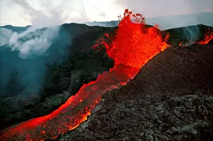 Rock Prints: Mauna Loa Volcano Eruption, Lava Flow, Big Island, Hawaii