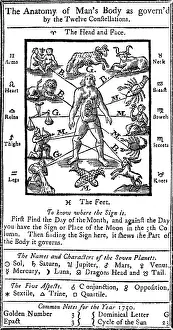Pseudoscience Prints: Medical Zodiac Man, 1750