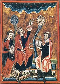 Heavens Prints: Medieval Astronomers with Astrolabe