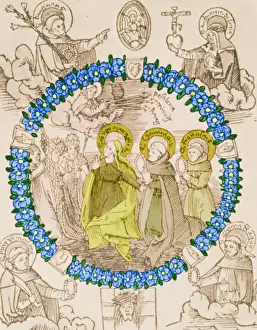 Religious Prints: Medieval Plague Card