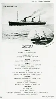 Boats, Ships, Maritime Prints: Menu from La Navarre