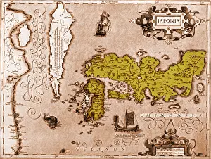 Cartography Prints: Mercator Hondius Atlas, Map of Japan, 1606