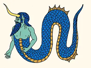 Prints of Mermen are the male counterparts of mermaids, legendary creatures who have the form of a male human from the waist up and are fish-like from the waist down History Prints: Merman, Legendary Creature