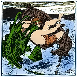 Folklore Prints: Merman, Legendary Creature