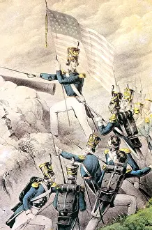 Charge Prints: Mexican-American War, Storming the Heights at Monterrey, 1846
