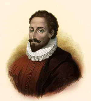 Novelist Prints: Miguel de Cervantes, Spanish Author