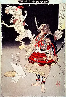 Fine Prints: Minamoto no Tametomo Punishes Smallpox Gods, 1892