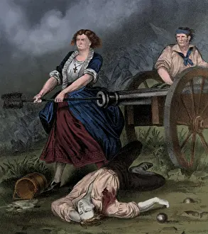 Ives Prints: Molly Pitcher at the Battle of Monmouth, 1778