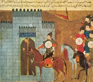 Prints of Genghis Khan (1162) History Prints: Mongol Army Besieging Ch'eng-tu, 13th Century