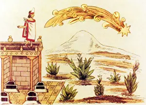 Codices Prints: Montezuma II Watching Comet, 1519