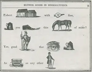 Game Prints: Mother Goose In Hieroglyphics, 1855