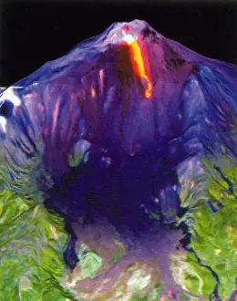 Volcanoes Prints: Mount Etna, Satellite Image