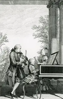 Watercolours Prints: The Mozart Family On Tour, 1763
