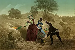 Corn Prints: Mrs. Schuyler Firing her Wheat Fields, 1777