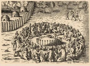 Colonial Prints: Native American Funeral, c. 1500s