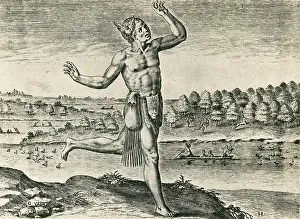 Dancing Prints: Native American Indian Conjurer, 1588