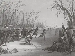 Sport Prints: Native American Sioux Indians Playing Ball Game