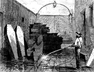 Hospital Prints: New York City Morgue, Bellevue Hospital, 1868