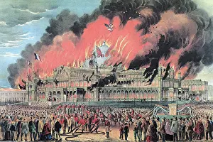 Manhattan Prints: New York Crystal Palace Fire, 1858