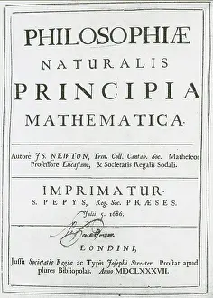Principles Prints: Newton's 'Principia', Title Page