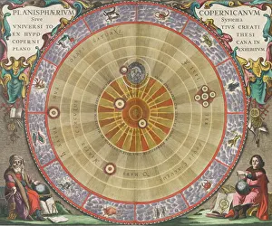 Harmonia Prints: Nicolaus Copernicus Planisphere, Harmonia Macrocosmica, 1660