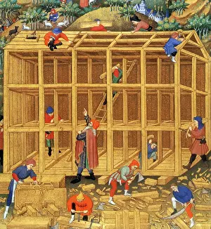 Prophet Prints: Noah's Ark Construction, 15th Century