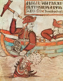 Folklore Prints: Norse Mythology, Thor's Fishing Trip