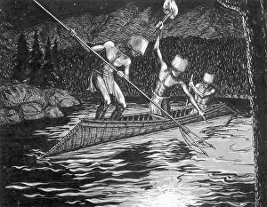 Columbia Prints: North American Indians, Shuswap Night Fishing