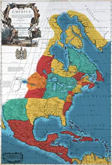 Colonial Prints: North American Map, 1710
