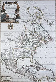 Colonial Prints: North American Map, 1710