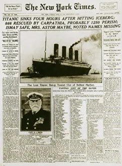 Titanic Prints: NY Times, Sinking of the Titanic, 1912