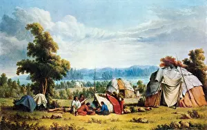 Paintings Prints: Ojibwe Indian Encampment, Sault Ste. Marie
2145760