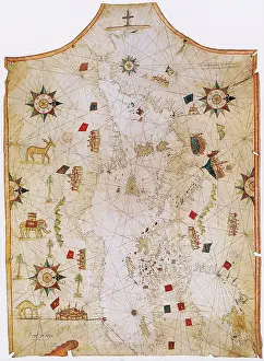 Mediterranean Prints: Old Map of Mediterranean Sea