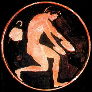 Silhouette Prints: Olympic Games, Long Jump, Red-Figure Pottery