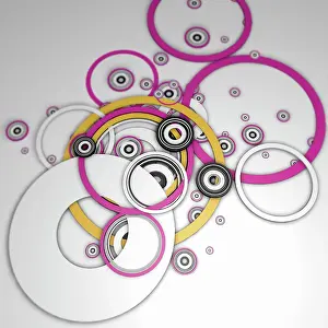 Selective Prints: Overlapping interconnected concentric circle pattern