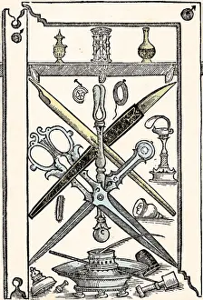 Instrument Prints: Palatino's Writing Implements, 1540