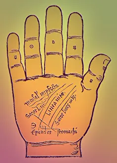 Forecast Prints: Palmistry, Indagine Palm Lines, 16th Century