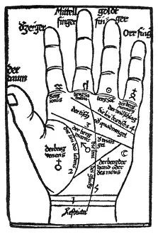 Hand Prints: Palmistry, Palm Lines, 1551