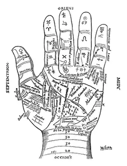 Lines Prints: Palmistry, Palm Lines, 1640