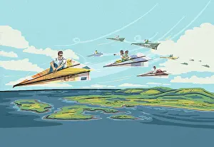 Prints of People travelling on euro paper planes : People travelling on euro paper planes
2256161