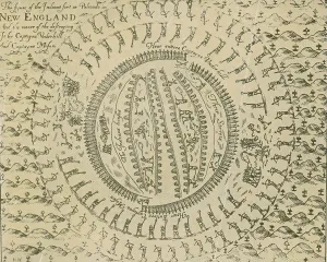 Forts Prints: Pequot War, Mystic Massacre, 1637