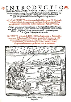 Frontispiece Prints: Petrus Apianus, Introductio Geographica, 1532