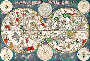 Asterism Prints: Planisphere Coeleste, Star Map, 1680