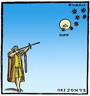 Pole Prints: Pole Star Sight with Cross-staff, 1552