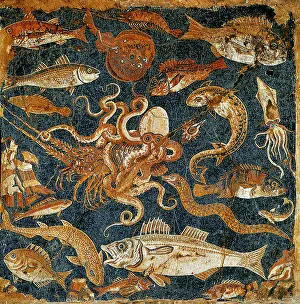 Best Sellers Part IV Prints: Pompeii, Roman Marine Mosaic, 2nd Century BC
