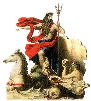 Religious Prints: Poseidon, Greek God of the Sea