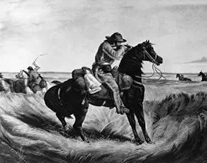 Cowboys, American West Prints: Prairie Battle