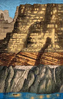 Rock Prints: Precambrian And Paleozoic Strata, Grand Canyon National Park, Arizona, Illustration
