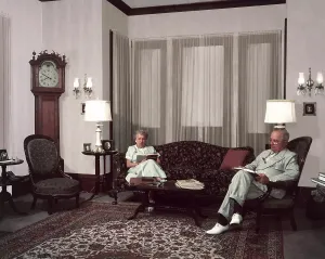 Bombs Prints: President Harry Truman and his wife, First Lady Bess Truman in their living room
